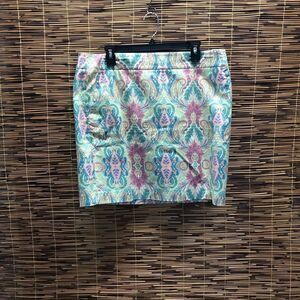 Ann Taylor Madison Skirt Size 14 Pastel Paisley
